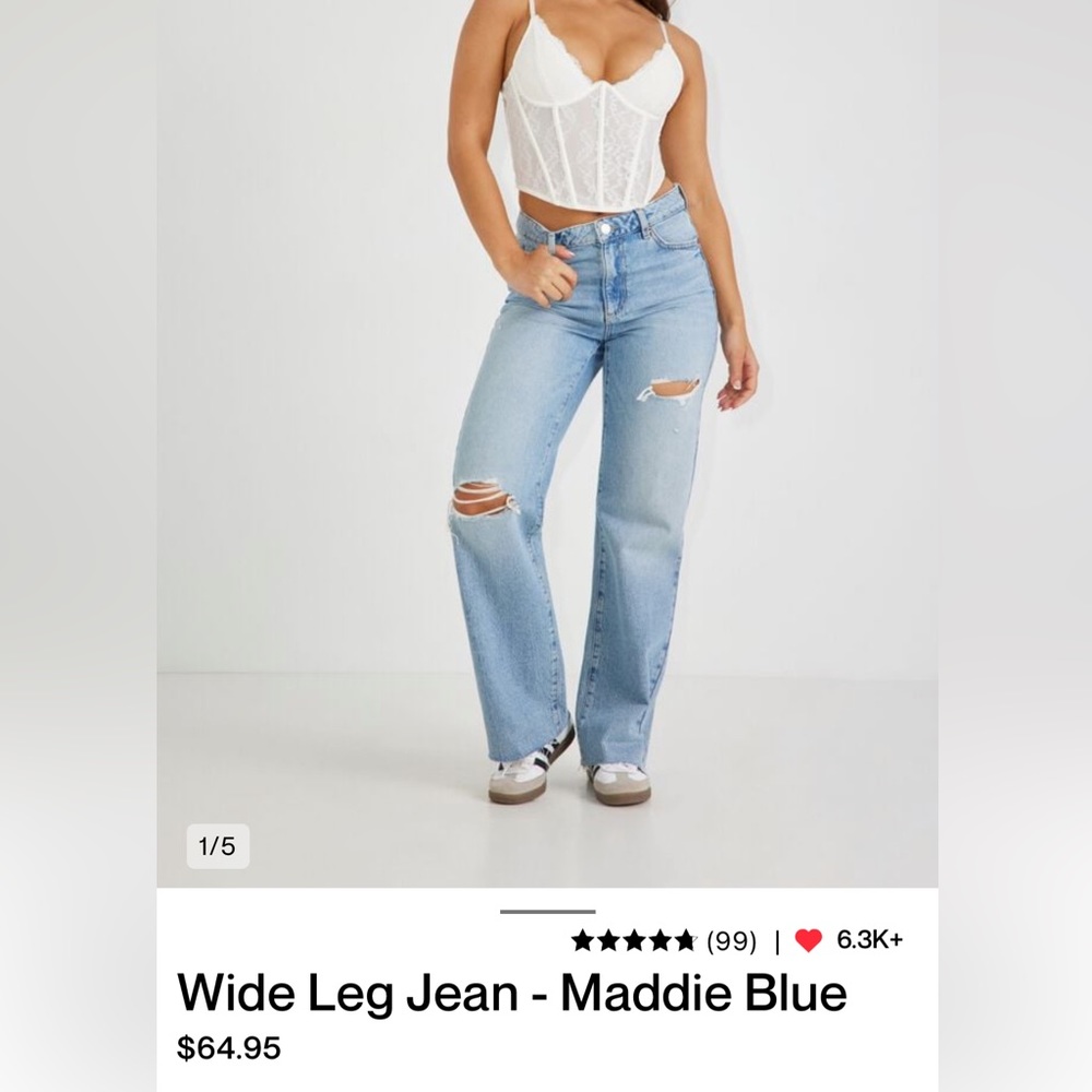 Maddie Blue Wide Leg Jean - Short, Size 3